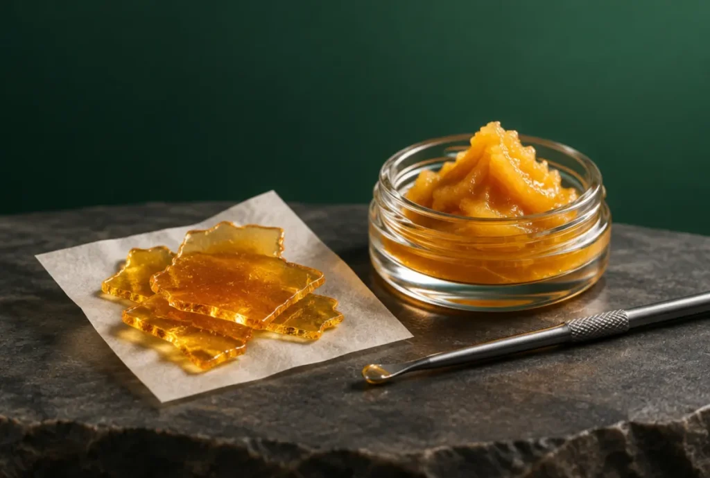 Cannabis concentrates, shatter and badder, at Say High DC